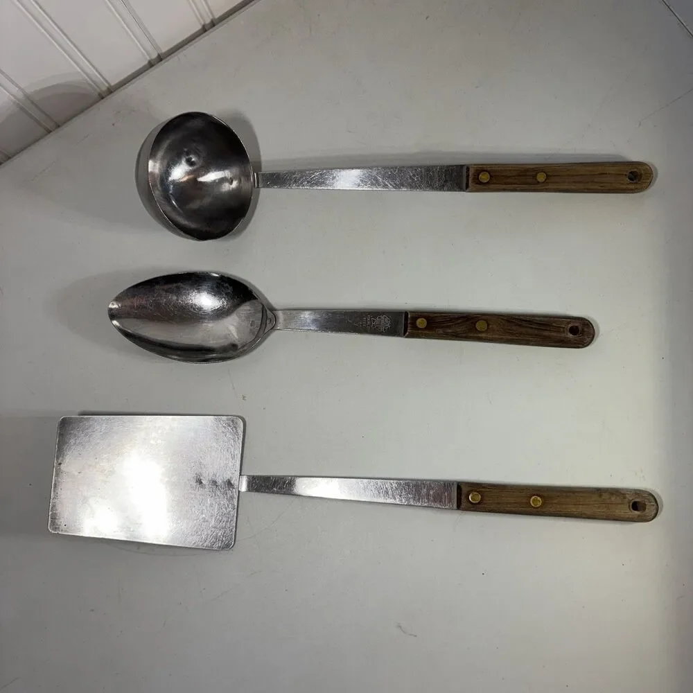 VTG Marcrest Stainless Steel Wooden Handle Kitchen Utensils Made in USA